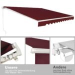 Įtraukiama markizė su rankena 3 6 m x 3 m (Vyno raudona)