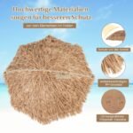 Paplūdimio skėtis su sulankstomu stovu ir pasukimo funkcija (Natūrali)