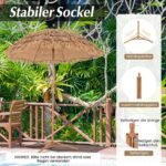 Paplūdimio skėtis su sulankstomu stovu ir pasukimo funkcija (Natūrali)