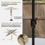 Sodo skėtis nuo saulės su rankenėle 300 cm (Smėlio)