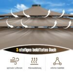 Stacionarus sodo skėtis su šoniniu reguliavimu ir rankena (Ruda)