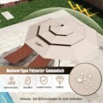 Trijų aukštų skėtis su atlenkiamu mechanizmu ir rankenėle (Smėlio)