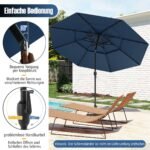 Trijų pakopų skėtis su šoninio kampo reguliavimu ir rankenėle (Tamsiai mėlyna)