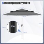 Sodo skėtis su šonine atramine koja ir pilkos spalvos rankena (Pilka)