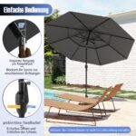 Sodo skėtis su šonine atramine koja ir pilkos spalvos rankena (Pilka)