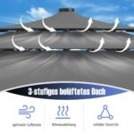 Sodo skėtis su šonine atramine koja ir pilkos spalvos rankena (Pilka)