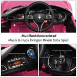 Elektrinis vaikiškas automobilis su 2 4 GHz nuotolinio valdymo pulteliu ir LED žibintais (Rožinė)