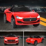 Elektrinis vaikiškas automobilis su nuotolinio valdymo pulteliu ir LED apšvietimu (Raudona)