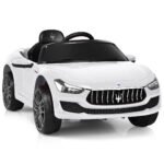 Elektrinis vaikiškas automobilis su nuotolinio valdymo pulteliu ir LED apšvietimu (Balta)