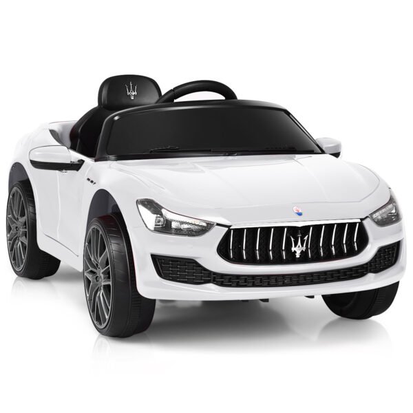 Elektrinis vaikiškas automobilis su nuotolinio valdymo pulteliu ir LED apšvietimu (Balta)