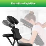 Sulankstoma masažinė kėdė su reguliuojamu aukščiu nešiojama (Juoda)