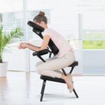 Sulankstoma masažinė kėdė su reguliuojamu aukščiu nešiojama (Juoda)