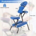 Profesionali sulankstoma masažo kėdė reguliuojamo aukščio nešiojama (Mėlyna)