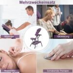 Sulankstoma masažinė kėdė reguliuojamo aukščio nešiojama (Violetinė)