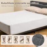 Prabangi minkšta čiužinio apsauga 180 x 200 cm (Pilka)