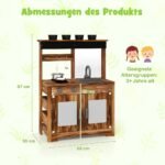 Lauko virtuvėlė iš pušies su priedais (Ruda)