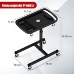 Reguliuojamo aukščio darbinis vežimėlis su nuimamu padėklu (Juoda)