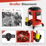 Mechaniko suolas su ratukais ir dviem stalčiais (Raudona)