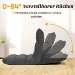 Reguliuojama grindų kėdė turinti 14 atlošo padėčių (Tamsiai pilka)