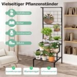 3 pakopų pakabinamas augalų stovas (Juoda)