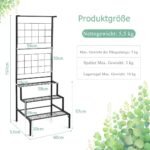 3 pakopų pakabinamas augalų stovas (Juoda)