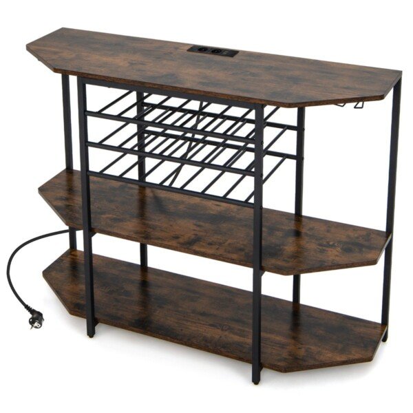 Industrinio dizaino vyno stovas su integruota įkrovimo stotele (Ruda)