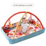 2in1 Kūdikių žaidimų kilimėlis su lanku ir maniežo funkcija (Spalvota)