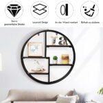 Apvalus sieninis 4 lentynų komplektas (Juoda)