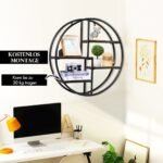 Apvalus sieninis 4 lentynų komplektas (Juoda)