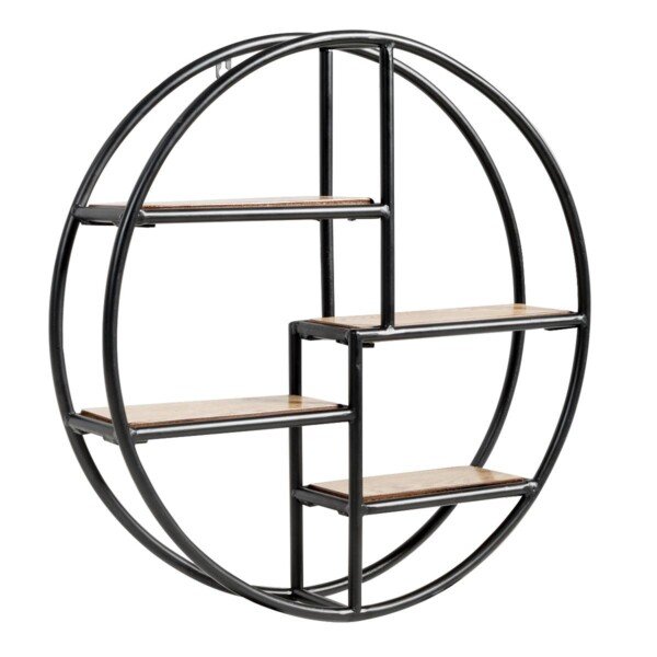 Apvalus sieninis 4 lentynų komplektas (Juoda)