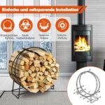 Metalinis malkų laikiklis židiniui (Juoda)