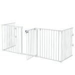 5 dalių metalinis vaikštynės ir apsauginis voljeras 58 x 74 cm (Balta)