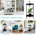Dviaukštis gėlių stovas su padėklu 30 x 60 cm (Juoda)