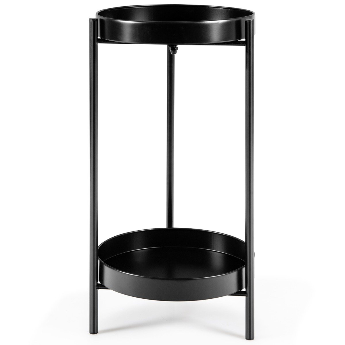 metall-pflanzenst_nder-op70627bk_8_ Dviaukštis gėlių stovas su padėklu 30 x 60 cm (Juoda)