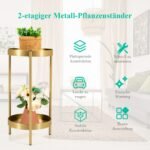 Dvipusis metalinis augalų stovas (Auksinė)