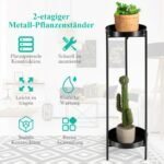 Dvipusis metalinis augalų stovas 25 x 80 cm (Juoda)