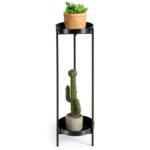 Dvipusis metalinis augalų stovas 25 x 80 cm (Juoda)