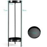 Dvipusis metalinis augalų stovas 25 x 80 cm (Juoda)