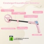 Reguliuojamo ilgio metalo ieškiklis su LCD ekranu (Rožinė)