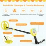 Vaikiškas metalo detektorius su reguliuojamu kotu (Geltona)