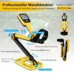 Profesionalus metalo detektorius 4 režimai sulankstomas dizainas (Geltona)
