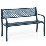 Metaliniai sodo suoliukai 2-3 asmenims 360 kg apkrovos (Tamsiai mėlyna)