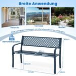 Metaliniai sodo suoliukai 2-3 asmenims 360 kg apkrovos (Tamsiai mėlyna)