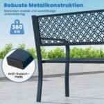 Metaliniai sodo suoliukai 2-3 asmenims 360 kg apkrovos (Tamsiai mėlyna)