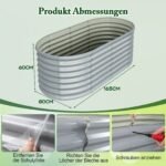 Aukštas gėlynas su atviru dugnu 165x80x60 cm (Pilka)