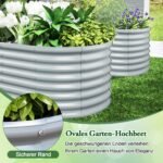 Aukštas gėlynas su atviru dugnu 165x80x60 cm (Pilka)