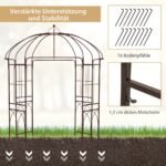 Metalinis sodo augalų arkadas paukščio narvelio formos (Bronzinė)