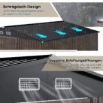 Metalinis sodo namelis su nuožulniu stogu ir užrakinamomis durimis 350 x 223 x 197 cm (Pilka)