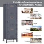 Metalinis su 3 užrakinamomis durelėmis ir reguliuojamomis kojelėmis (Juoda)