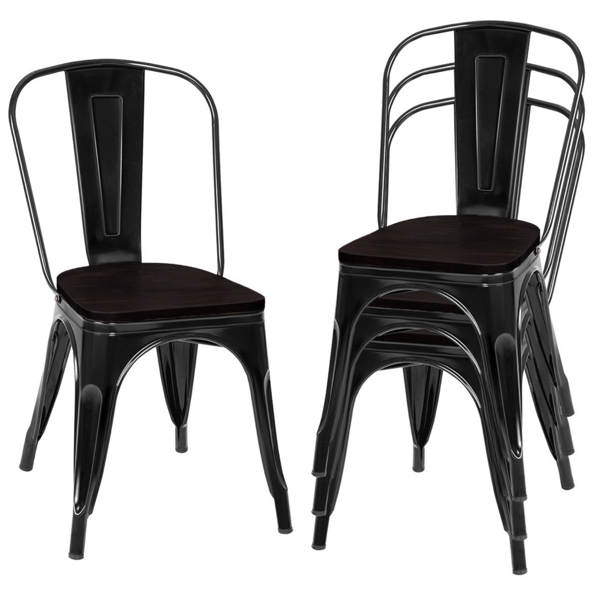 metallstuhl-hw66013bk_2_ Metalinis baro kėdžių komplektas 4 vnt. sukraunamos iki 150 kg (Juoda)